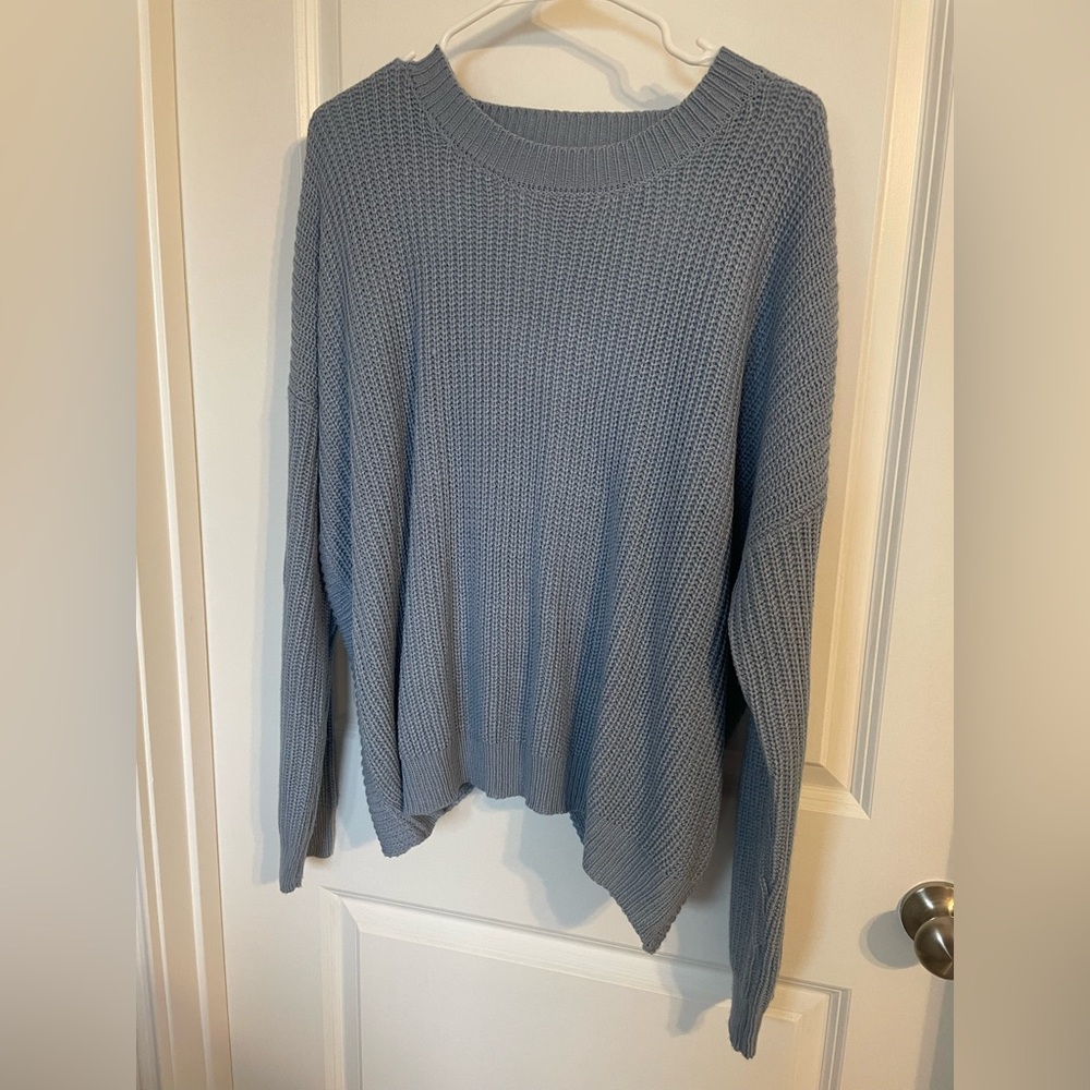 Windsor blue open back knit sweater size large